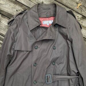 Men's Vintage 1998 YSL Yves Saint Laurent Wool Brown Button Coat Jacket Size 40